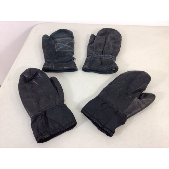 Vintage Snowmobile Leather Mittens Insulated Mens Medium - Picture 1 of 8